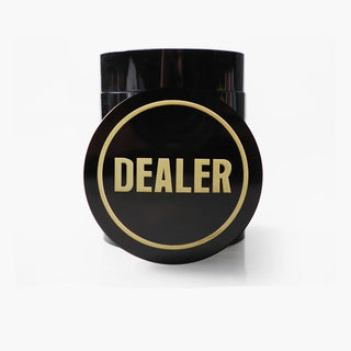 Acrylic Gaming Dealer Button - Black, Set of 5