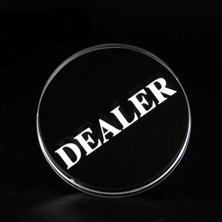 Acrylic Gaming Dealer Button - Clear, Set of 5