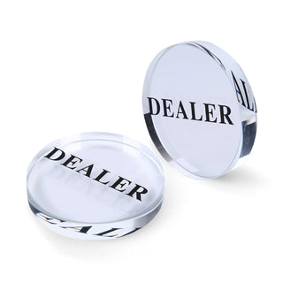 Acrylic Gaming Dealer Button - Clear, Set of 5