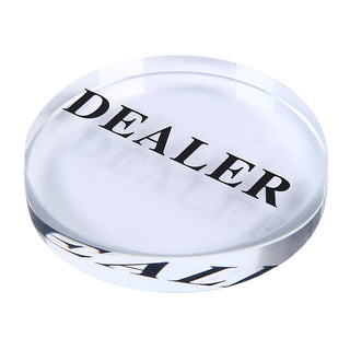 Acrylic Gaming Dealer Button - Clear, Set of 5