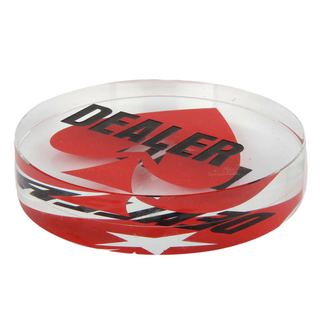 Acrylic Gaming Dealer Button - Crystal, Set of 5