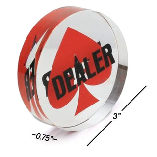 Acrylic Gaming Dealer Button - Crystal, Set of 5