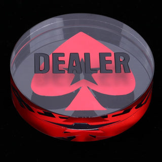 Acrylic Gaming Dealer Button - Crystal, Set of 5