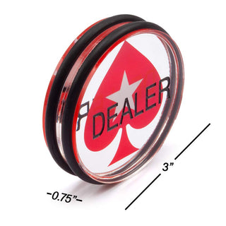 Acrylic Gaming Dealer Button - Transparent, Set of 5