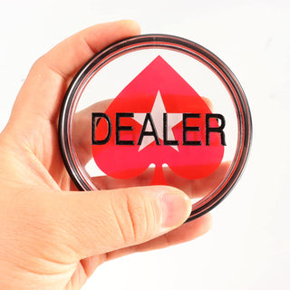 Acrylic Gaming Dealer Button - Transparent, Set of 5