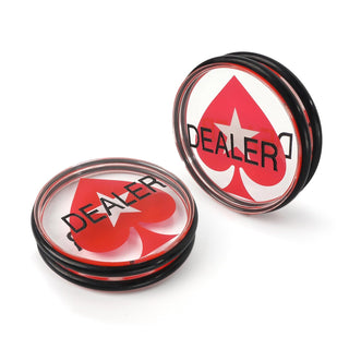 Acrylic Gaming Dealer Button - Transparent, Set of 5