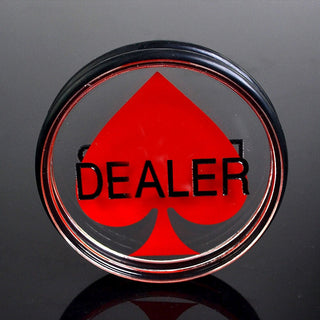 Acrylic Gaming Dealer Button - Transparent, Set of 5