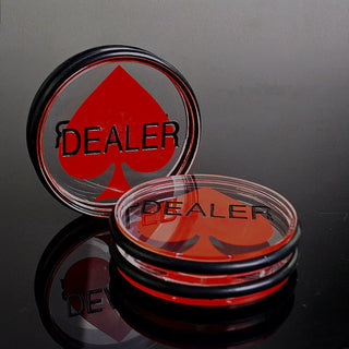 Acrylic Gaming Dealer Button - Transparent, Set of 5