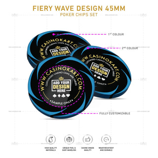 Customisable Gaming Chips- Fiery Wave, Clay, 45mm, 18g