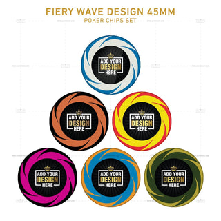 Customisable Gaming Chips- Fiery Wave, Clay, 45mm, 18g