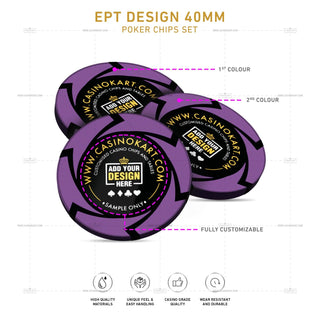 Customisable Gaming Chips - EPT, Clay, 40mm, 14g