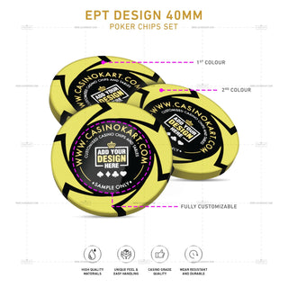 Customisable Gaming Chips - EPT, Clay, 40mm, 14g