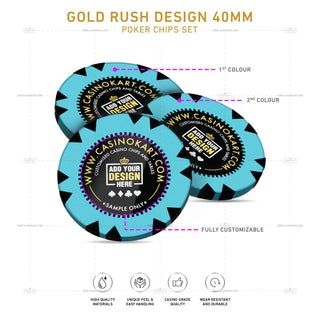 Customisable Gaming Chips - Gold Rush, Clay, 40mm, 14g