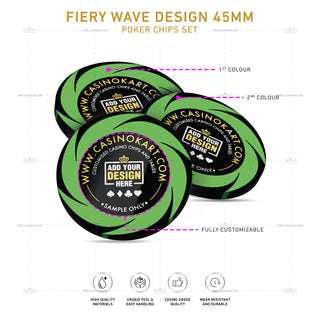 Customisable Gaming Chips- Fiery Wave, Clay, 45mm, 18g