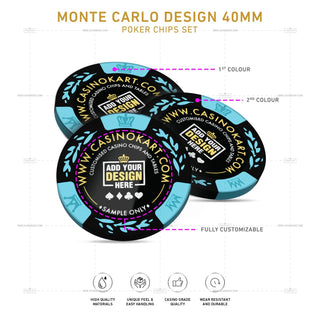 Customisable Gaming Chips - Monte Carlo, Clay, 40mm, 14g