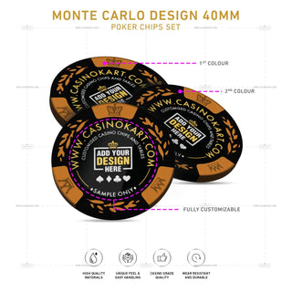 Customisable Gaming Chips - Monte Carlo, Clay, 40mm, 14g