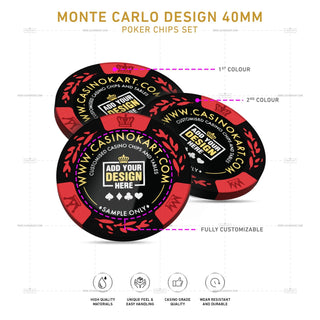 Customisable Gaming Chips - Monte Carlo, Clay, 40mm, 14g