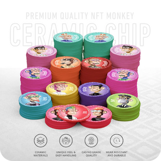 NFT Monkey Gaming Chipset - 300/500 Pcs, Ceramic, 40mm, 10g