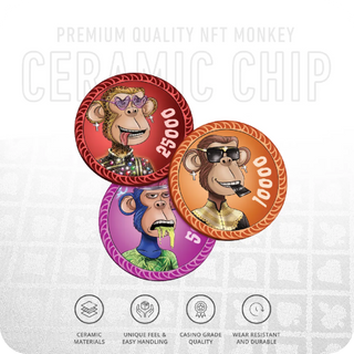 NFT Monkey Gaming Chipset - 300/500 Pcs, Ceramic, 40mm, 10g