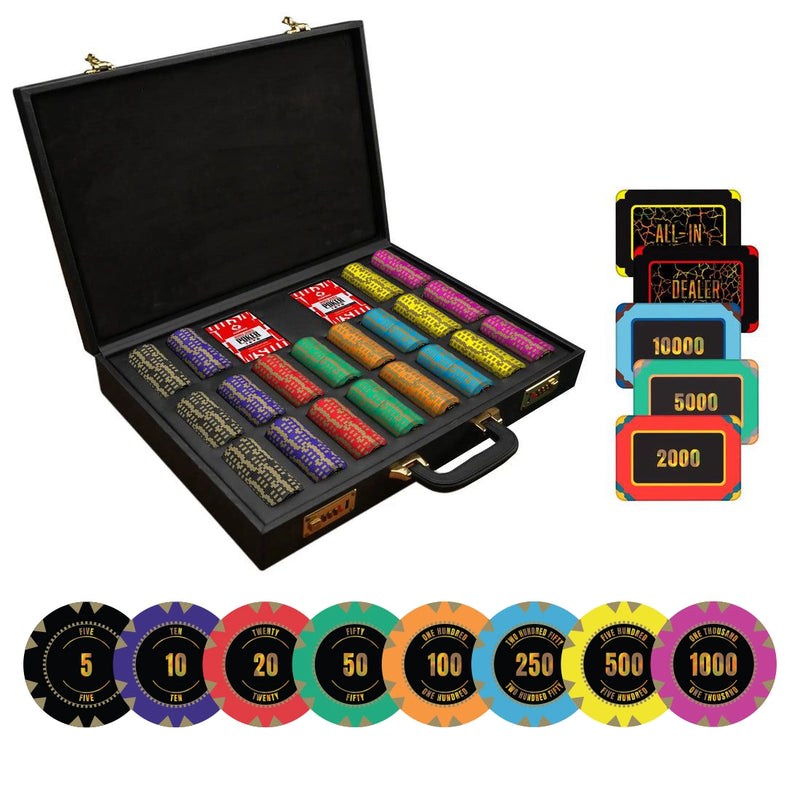 Buy Nova Gilten Poker Chipset, GR, Clay, 40mm with Plaques in UAE