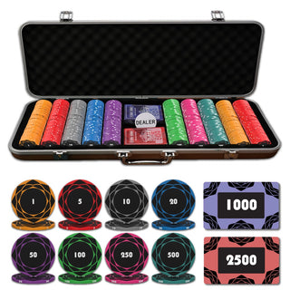 Petaluxe Poker Chipset - 300/500 Pcs, 10/20 Plaques, Ceramic, 40/45/50mm, 10/14/17g